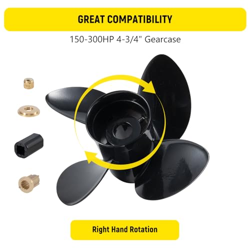 14 Inch Aluminum Boat Propeller for Mercury 135-300HP - Right Rotation, 19 Pitch
