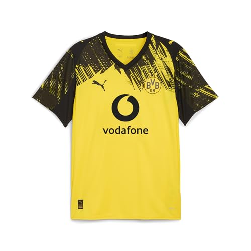 PUMA Men's Borussia Dortmund 25/26 Home Replica Soccer Jersey Large Yellow/Black