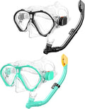Kids Snorkel Mask Set with Dry Top Snorkel - Panoramic View, Anti-Fog, Leak-Free