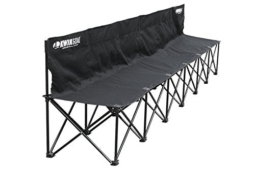 Kwik Goal 6-Seat Collapsible Soccer Sideline Bench - Black, Portable Team Seating