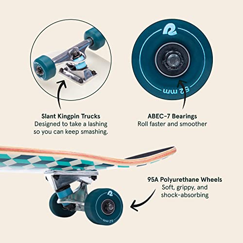 7.5-Inch Marine Isometric Skateboard Deck - Compact Cruiser & Trick Board