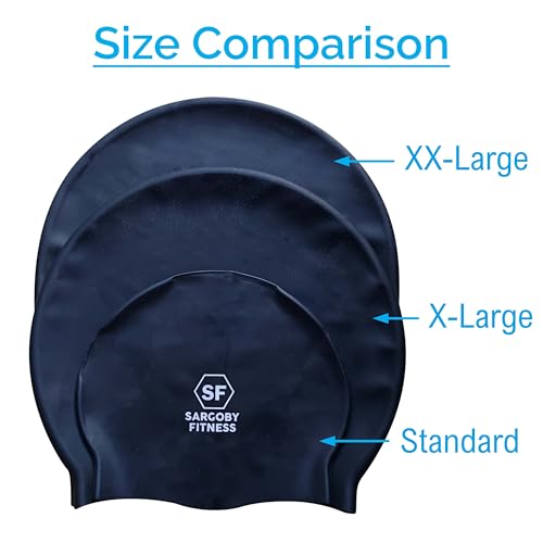 X-Large Swim Cap for Dreadlocks & Braids - Black | Thick Hair Protection