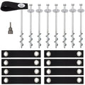 8 Pack Trampoline Anchors Heavy Duty Wind Stakes with Straps & Drill Bit - Ground Anchors for High Wind Stability