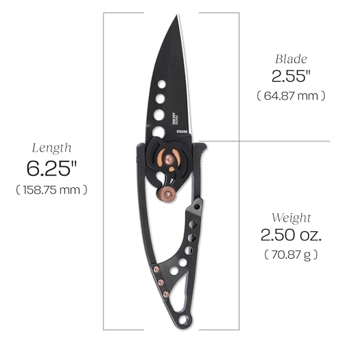 CRKT Snap Lock EDC Folding Knife with Cam Lock - Black, Model 5102NK