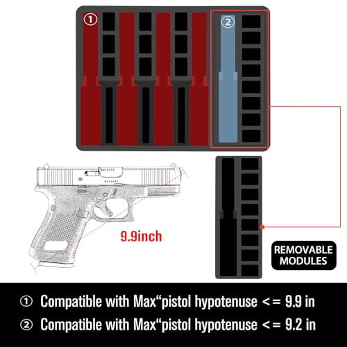 5 Pistol & 23 Magazine Gun Case – Modular Hard Case for Handguns & Storage