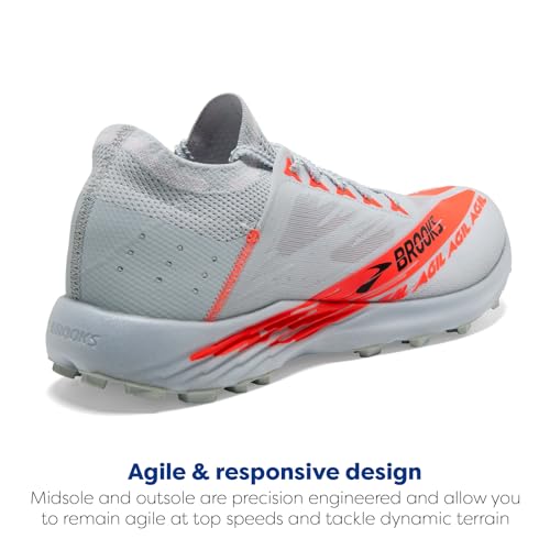 Brooks Unisex Catamount Agil Trail Running Shoes - Illusion Blue/Coral/Orange, 9 Women / 7.5 Men
