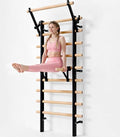 Swedish Ladder with Bars - Wooden Stall Bar for Body Stretching & Strength Training
