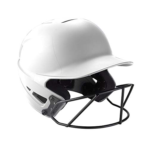 Mizuno Adult F6 Fastpitch Softball Batting Helmet with Mask - White Small-Medium