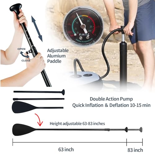 Inflatable Stand Up Paddle Board SUP Kit with Pump, Paddles & Bag