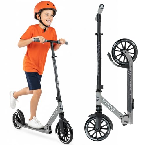 Madd Gear Kids & Teen Kick Scooter Grey/Black with Anti-Shock Suspension