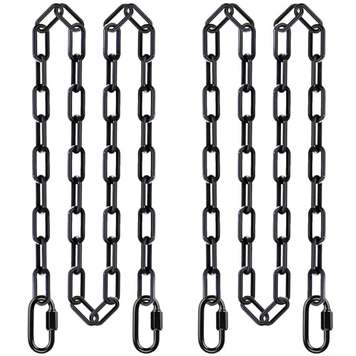Black 100-Inch Swing Chain Set - Heavy Duty Plastic Coated Hanging Chains, 2 Pack