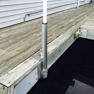 Dock Mount Kit for Dori Pole – Aluminum Surface Mount for 13.5' & 19' Telescoping Poles