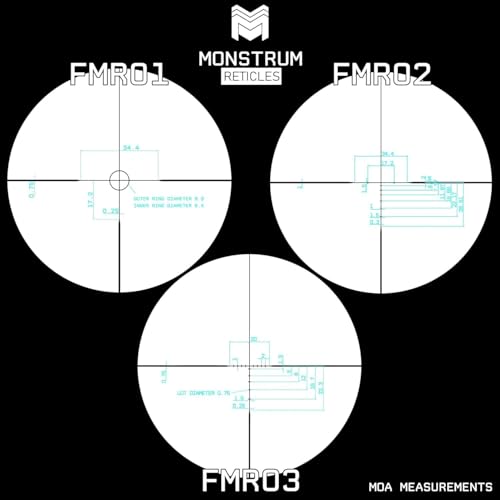 Monstrum Panzer 4-12x44 Rifle Scope with AO & FMR1 Reticle – Adjustable Magnification & Mount