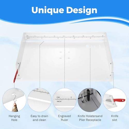 Boat Bait Cutting Board with Multi-Angle Arm and Fish-Drainage Slot - Marine Fishing Accessory