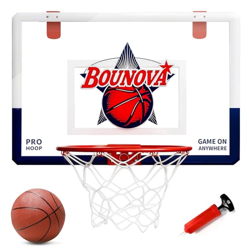 Indoor Over-the-Door Basketball Hoop with 20x13 Backboard & Breakaway Rim