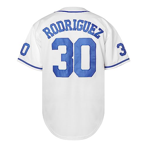 Baseball Jersey Shirt - Benny 'The Jet' Rodriguez #30 Mesh Polyester S-3XL 3X-Large White Blue Variation