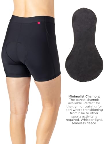 Terry Women’s Padded Bike Shorts 5 Inch Cycling Shorts XS Black