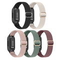 Stretchy Nylon Sport Replacement Wristbands for Fitbit Inspire 3 - Black, Starlight, Rose Pink, Cactus, Smoke Purple - 5 Pack