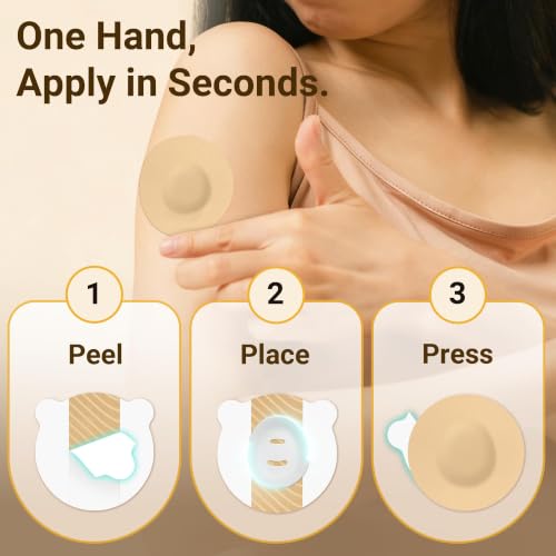 20 Pack Waterproof Skin-Tone Dexcom G7 & Stelo Sensor Patches - Beige, Light
