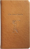 Genuine Calfskin Leather Golf Score Book - British Tan, 3x5 Inches