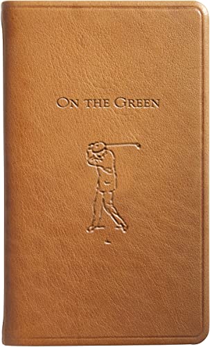 Genuine Calfskin Leather Golf Score Book - British Tan, 3x5 Inches