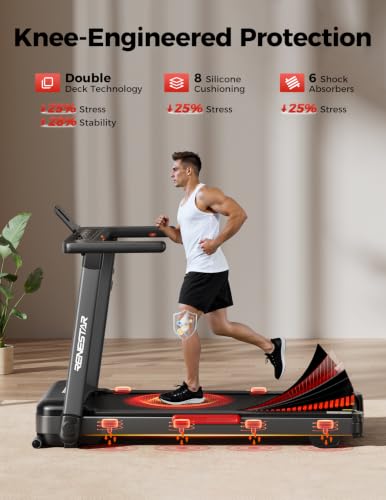 Renestar Folding Treadmill with Auto Incline 25% - Home Gym Cardio Equipment