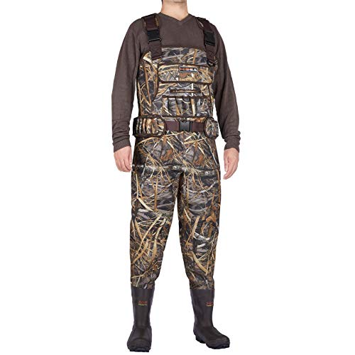 Men's Insulated Waterproof Hunting Waders with LED Light - Camo Evo 11