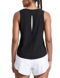 Open Back Workout Tank Top for Women - Small Black Cloudweight Fitness Top