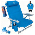 Blue WEJOY Adjustable Reclining Beach Chair for Adults - 4 Positions, Portable & Heavy-Duty