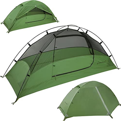 Green Clostnature 1 Person Lightweight Backpacking Tent - Easy Setup & Waterproof
