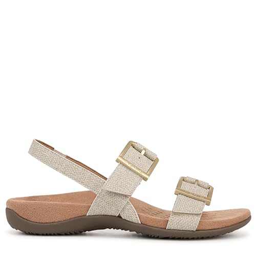 Women's Orthopedic Slingbacks with Adjustable Strap - Oatmeal Beige Synthetic