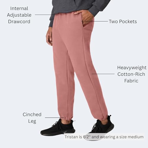 Hanes Men's Sweatpants - Ultimate Cotton Fleece Joggers with Pockets - Medium / Mauve