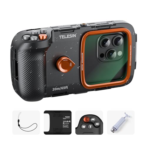 TELESIN 20M/65ft Underwater Phone Case for Snorkeling & Diving Waterproof Housing