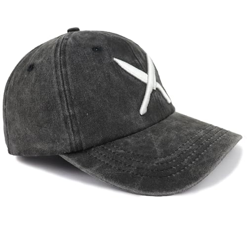 Funny Chef Hats for Men Women, Black Baseball Cap with Knives Design - One Size