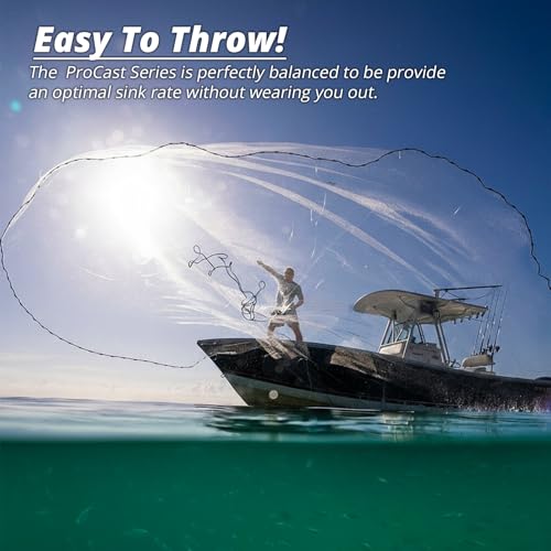 8ft Radius Fishing Cast Net - Eco-Friendly Lead Weights, ProCast Series