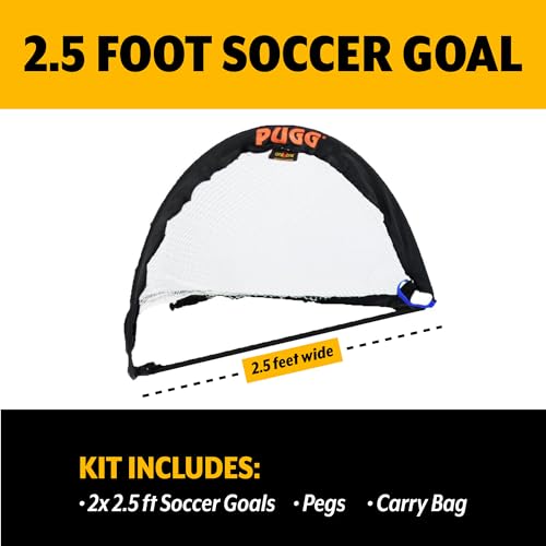 PUGG 2.5 Foot Pop-Up Soccer Goal - Portable Youth Soccer Goal with Carry Bag