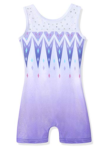 Girls Gymnastics Leotard 3-4T Snowflake Ribbon Sparkle - Blue Purple Hot Pink