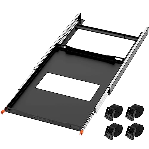 30-Inch Universal Fridge Slide for Vehicle Coolers & Freezers - Heavy Duty Steel & Buckle Straps
