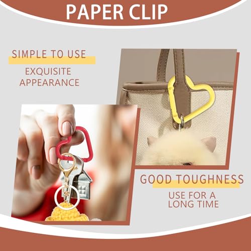 Colorful Heart-Shaped Aluminum Carabiner Clips - Camping & Outdoor Accessories