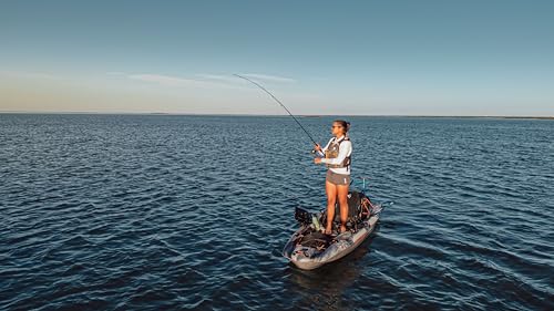Pelican Catch Mode 110 Kayak with Transom Mount - Granite, Stable & Lightweight Fishing Kayak