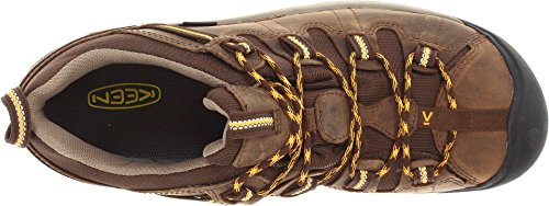 KEEN Men's Targhee 2 Low Waterproof Hiking Shoes - Cascade Brown / Golden Yellow, Size 10.5