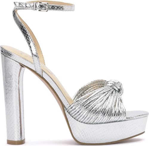 Jessica Simpson Women's Immie Silver Ankle Strap Platform Sandal - Size 8