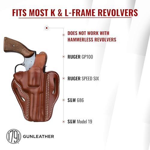 1791 Gunleather K-Frame Thumbreak Revolver Holster - Durable Classic Brown, Right Hand OWB CCW