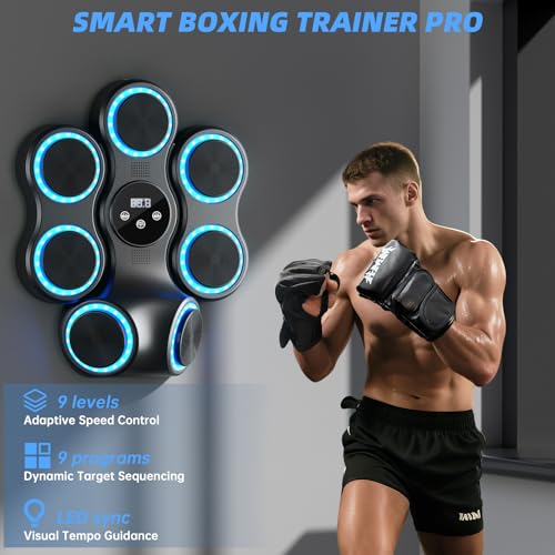 X-Large Music Boxing Machine with LED Lights & Bluetooth Speakers – Interactive Fitness Punching Bag for Adults