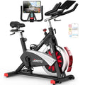JOROTO Magnetic Stationary Exercise Bike - Red, Home Spin Bike with App & Adjustable Seat