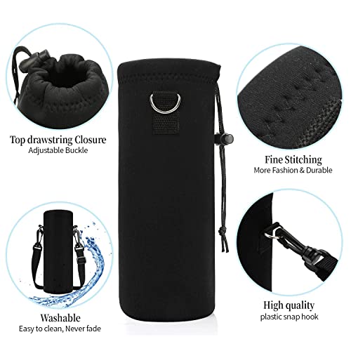 Insulated Water Bottle Carrier Bag - Neoprene with Adjustable Shoulder Strap 34oz