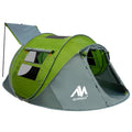 Green 4 Person Waterproof Pop Up Tent with Vestibule for Camping