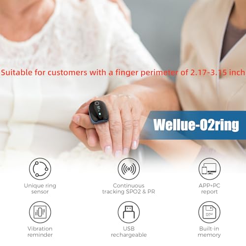 Oxygen Monitor with Vibration Reminder Bluetooth Pulse Oximeter Continuous SpO2 & PR Tracking