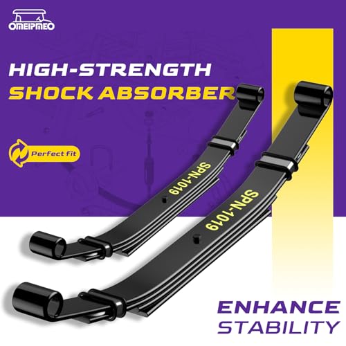 Heavy Duty Rear Leaf Spring Kit for Club Car Golf Carts - 4-Leaf Spring Set with Bushings & U Bolts