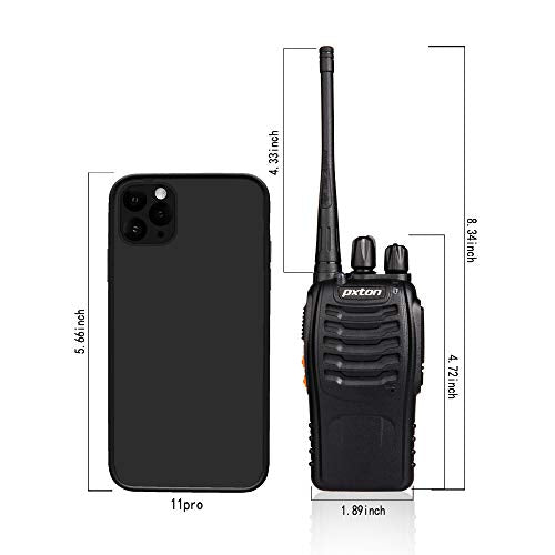 Pxton 6-Pack Long Range Walkie Talkies for Adults with Headphones, 16 Channels, Rechargeable, Flashlight, Li-ion Battery